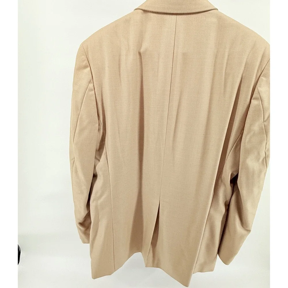 Ralph by Ralph‎ Lauren Tan Silk Wool Blazer Jacket 42L